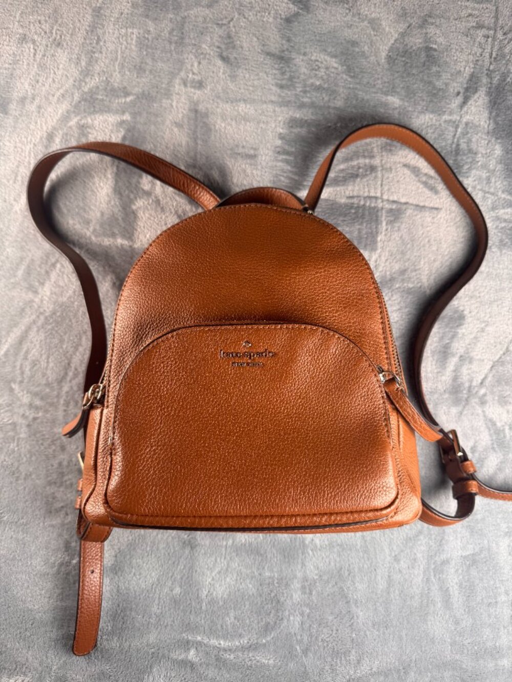Kate Spade Jackson Medium Backpack Gingerbread Pebbled Leather - Picture 2 of 10